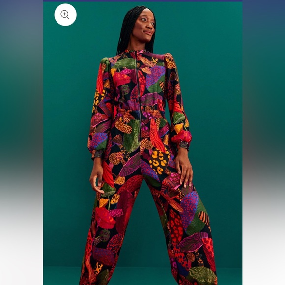 NWT FARM Rio Leopard Mushroom French Terry Jumpsuit size XS - Picture 5 of 9